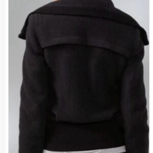 Theory Women's Black Utility Jacket with knit collar